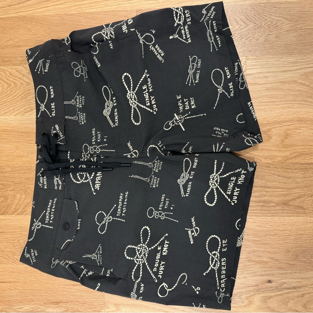 Black Filson Glacier Bay Knot-Patterned Board Shorts